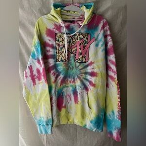 MTV - Tie-Dye Butterfly Logo Hoodie (L)